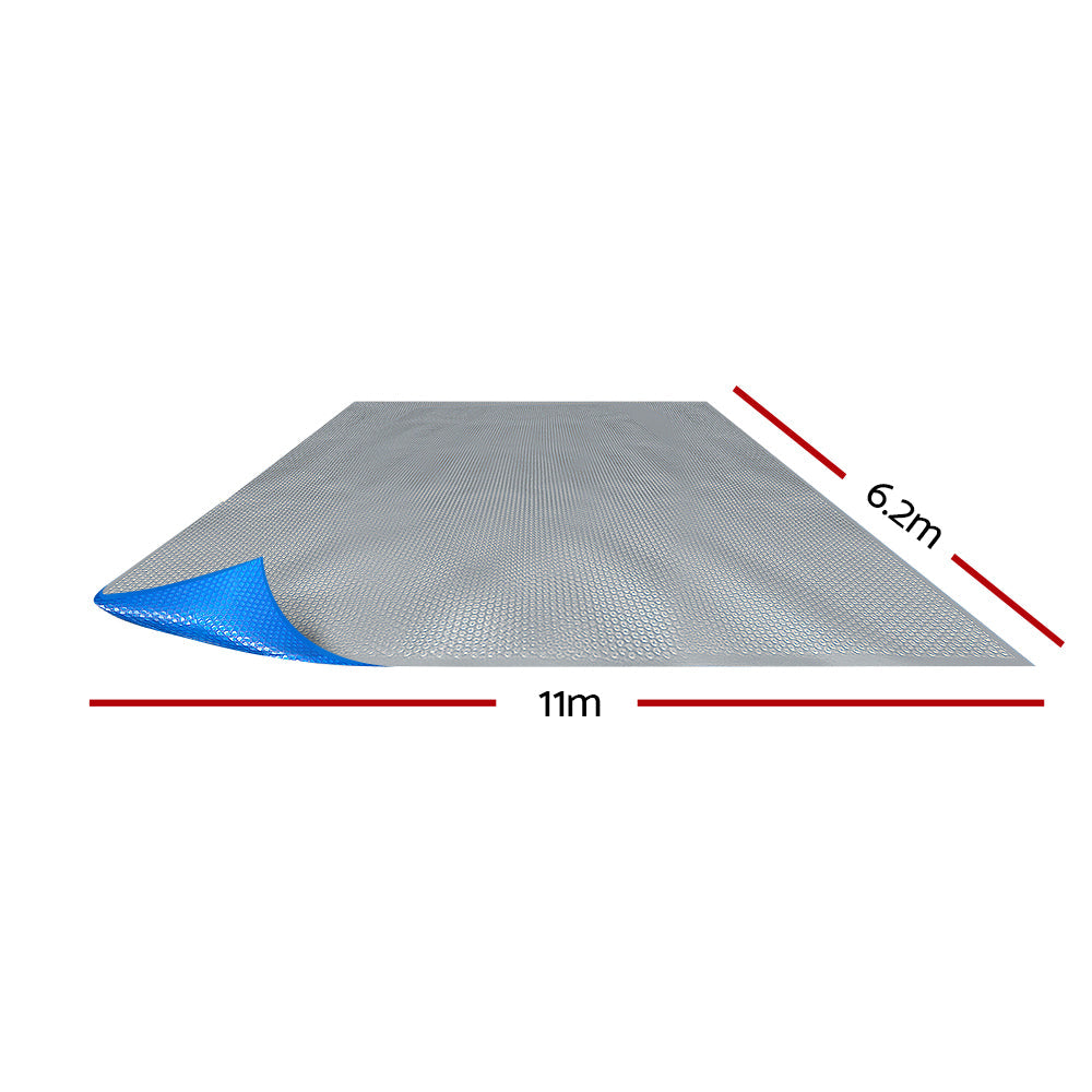 Aquabuddy Pool Cover 11x6.2m 400 Micron Swimming Pool Solar Blanket Blue Silver Does not apply