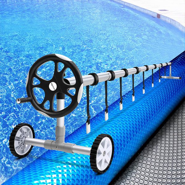 Aquabuddy Pool Cover 11x6.2m 400 Micron Silver Swimming Pool Solar Blanket 6.55m Roller Does not apply