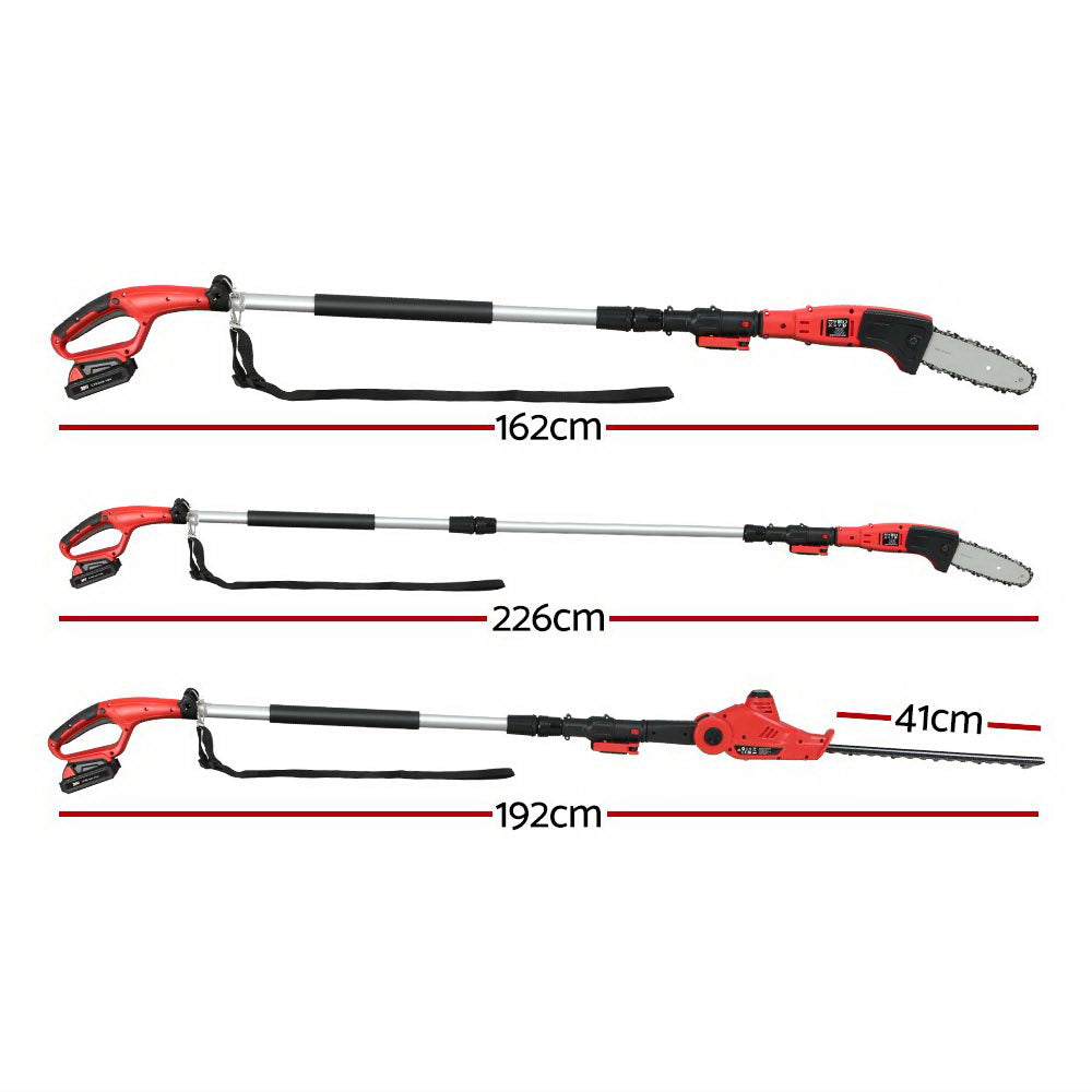 Giantz Cordless Pole Chainsaw Hedge Trimmer Saw 20V Electric Lithium Battery Giantz