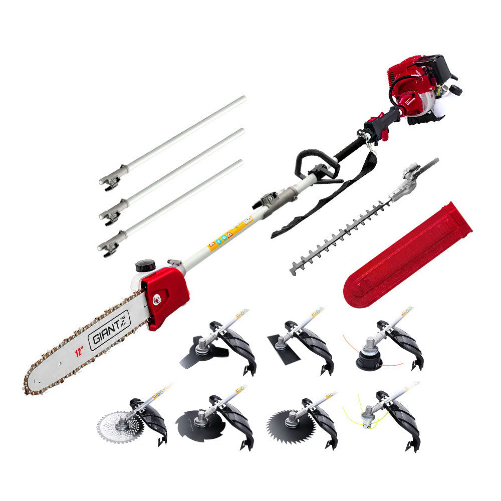 Giantz 4-STROKE Pole Chainsaw Hedge Trimmer Brush Cutter Whipper Multi Tool Saw Giantz