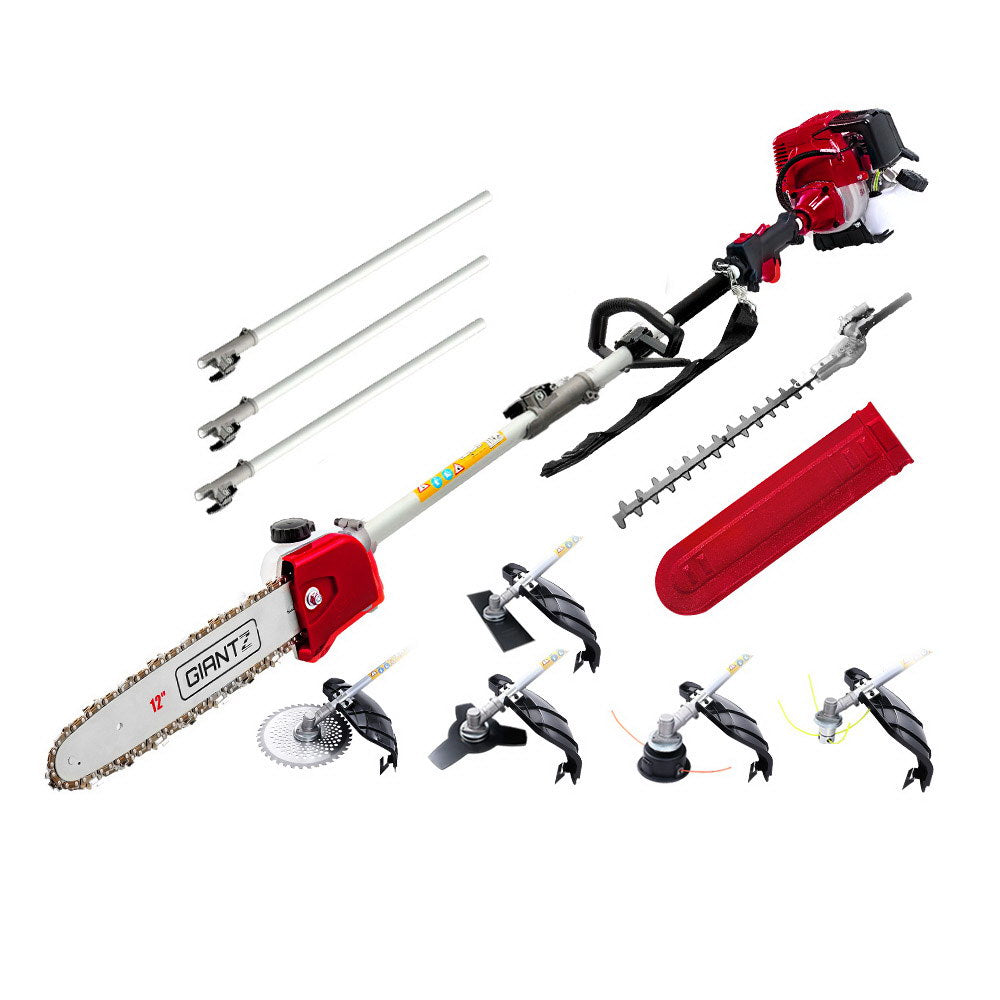 Giantz 4-STROKE Pole Chainsaw Brush Cutter Hedge Trimmer Saw Multi Tool Giantz