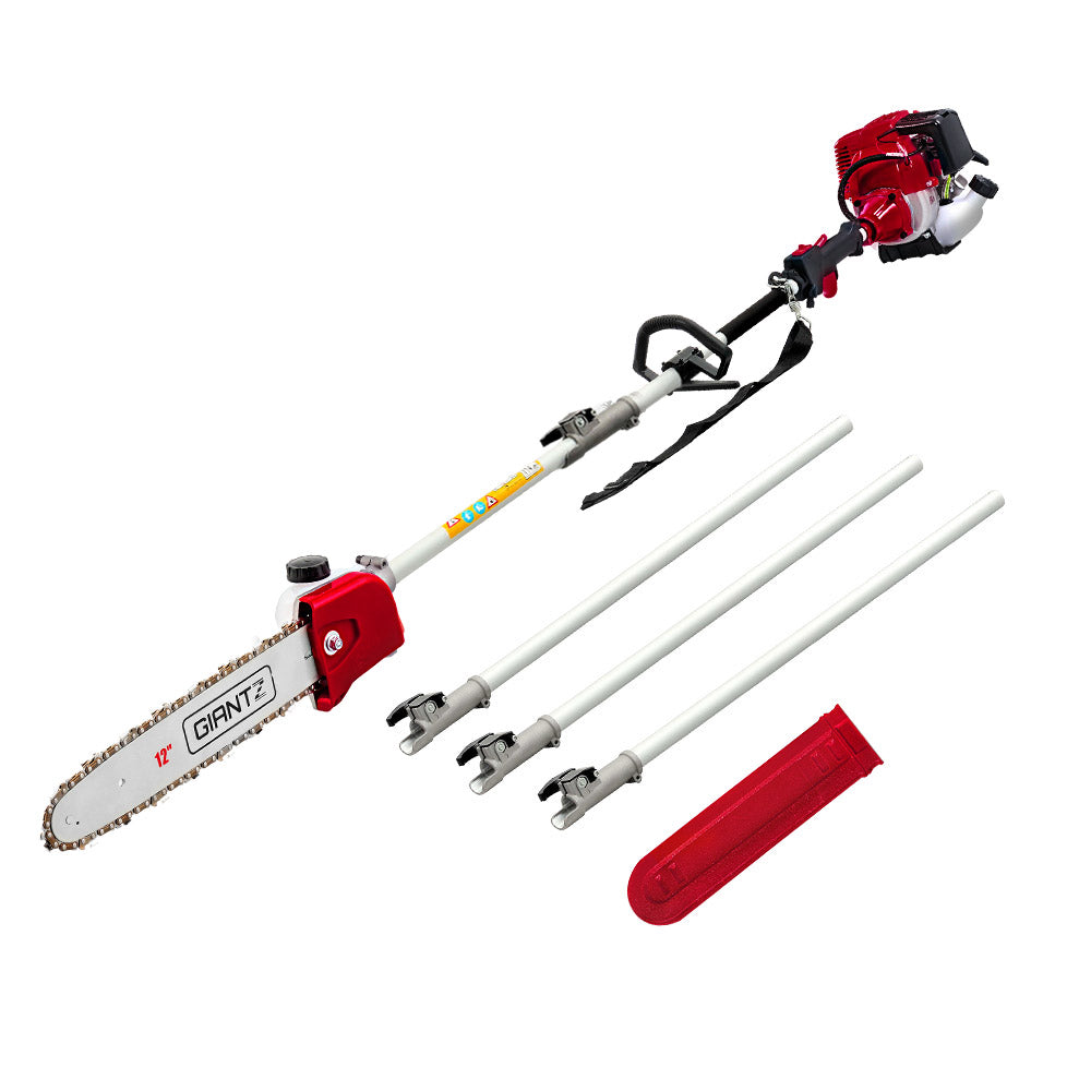 Giantz 4 Stroke Pole Chainsaw Petrol Chain Saw Brush Cutter Brushcutter Tree Giantz