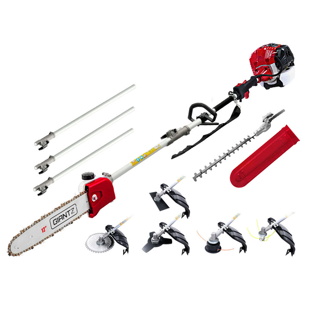 Giantz 65cc Petrol Pole Chainsaw Pruners 2 Stroke Long Chainsaws Hedge trimmer Brush Cutter Chain Saw Whipper Snipper Multi Tool Giantz