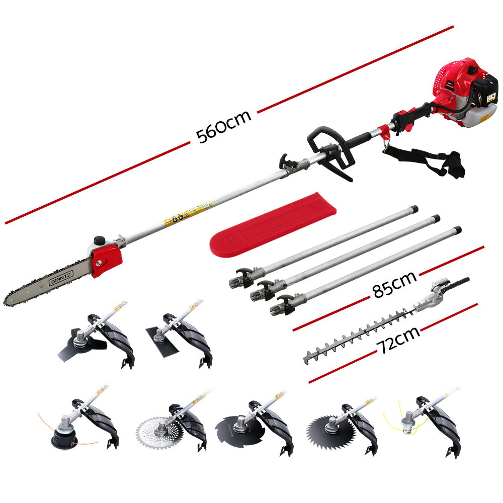 Giantz 65CC Pole Chainsaw Hedge Trimmer Brush Cutter Whipper Snipper Multi Tool Giantz