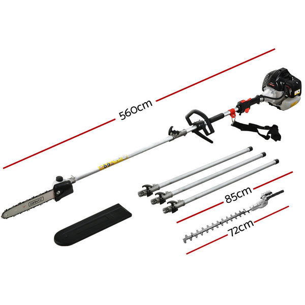 Giantz Petrol Pole Chainsaw Hedge Trimmer Pruner Chain Saw Brush Cutter 2 IN 1 Giantz