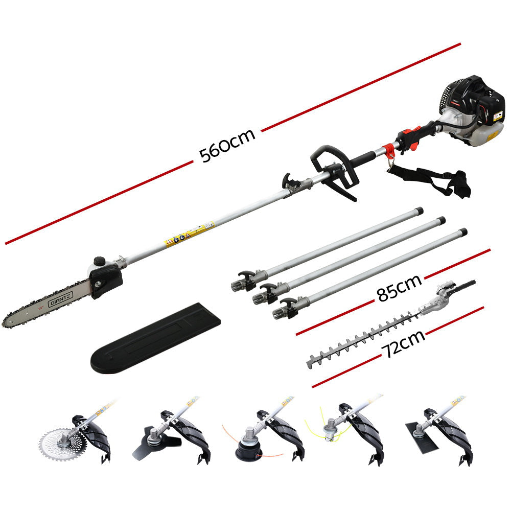 Giantz Petrol Pole Chainsaw Brush Cutter Whipper Snipper Hedge Trimmer Pruner Giantz