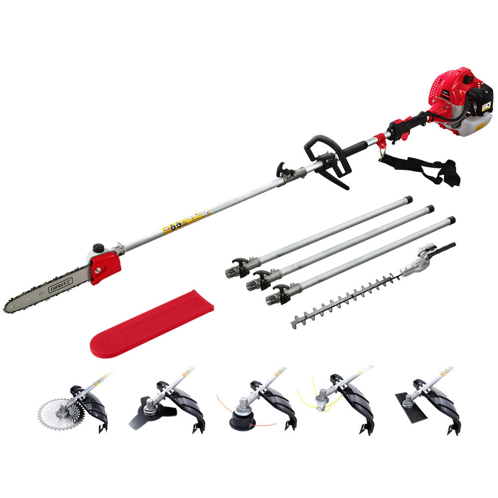 Giantz Petrol Pole Chainsaw Brush Cutter Whipper Grass Hedge Trimmer Pruner Giantz