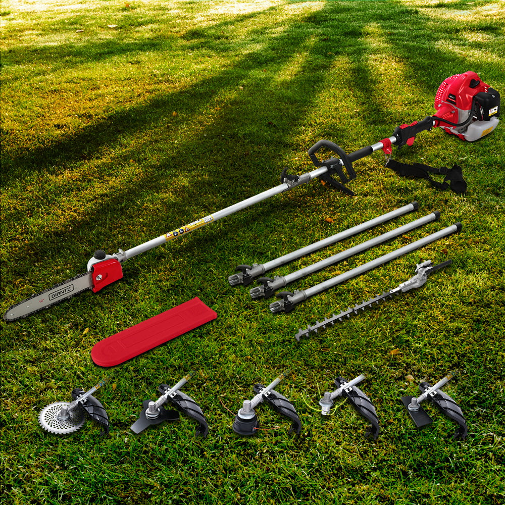Giantz Petrol Pole Chainsaw Brush Cutter Whipper Grass Hedge Trimmer Pruner Giantz