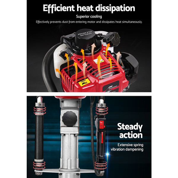 GIANTZ 4 Stroke Petrol Post Driver Power Pile Hole Drive Picket Rammer Fence Giantz