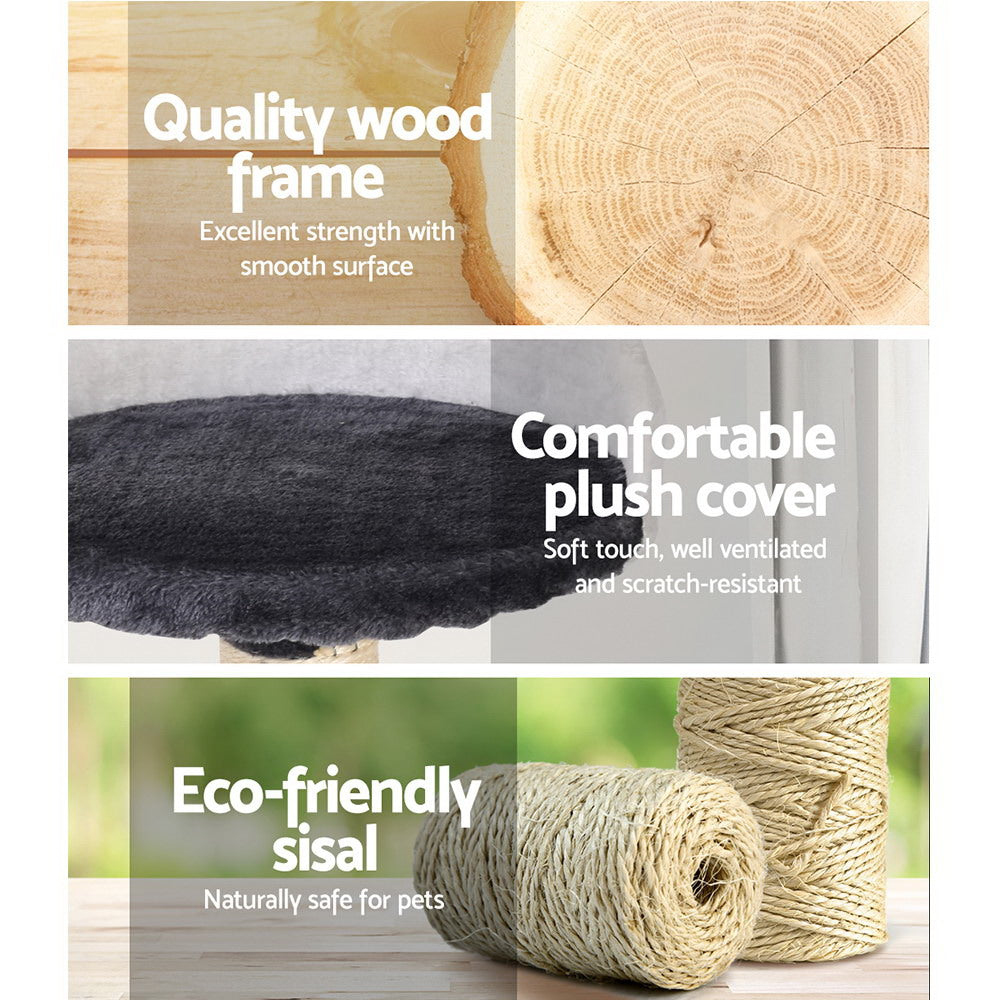 i.Pet Cat Tree 112cm Trees Scratching Post Scratcher Tower Condo House Furniture Wood freeshipping - Awezingly