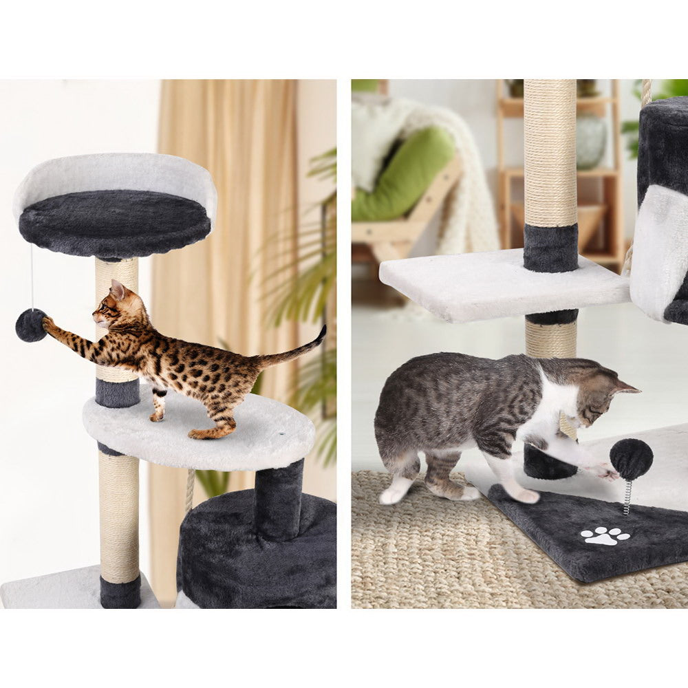 i.Pet Cat Tree 112cm Trees Scratching Post Scratcher Tower Condo House Furniture Wood freeshipping - Awezingly