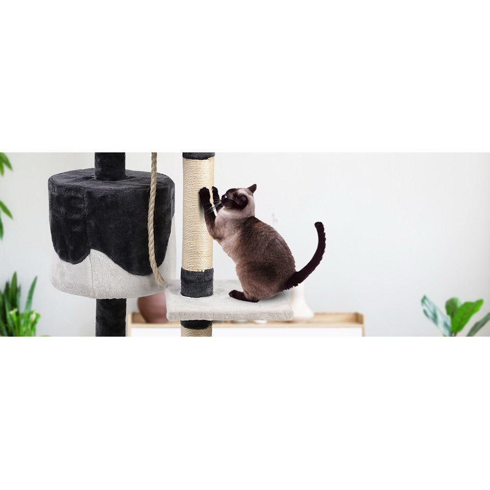 i.Pet Cat Tree 112cm Trees Scratching Post Scratcher Tower Condo House Furniture Wood freeshipping - Awezingly