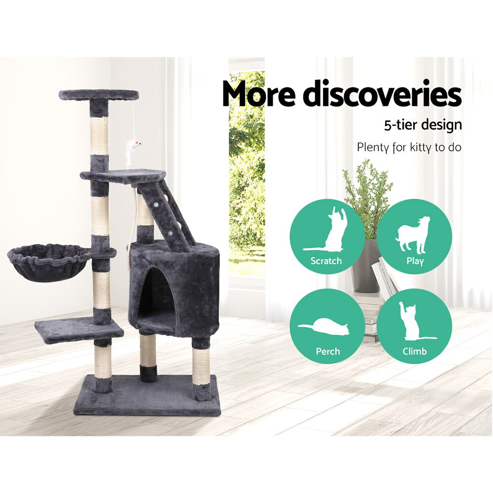 i.Pet Cat Tree 120cm Trees Scratching Post Scratcher Tower Condo House Furniture Wood Multi Level freeshipping - Awezingly