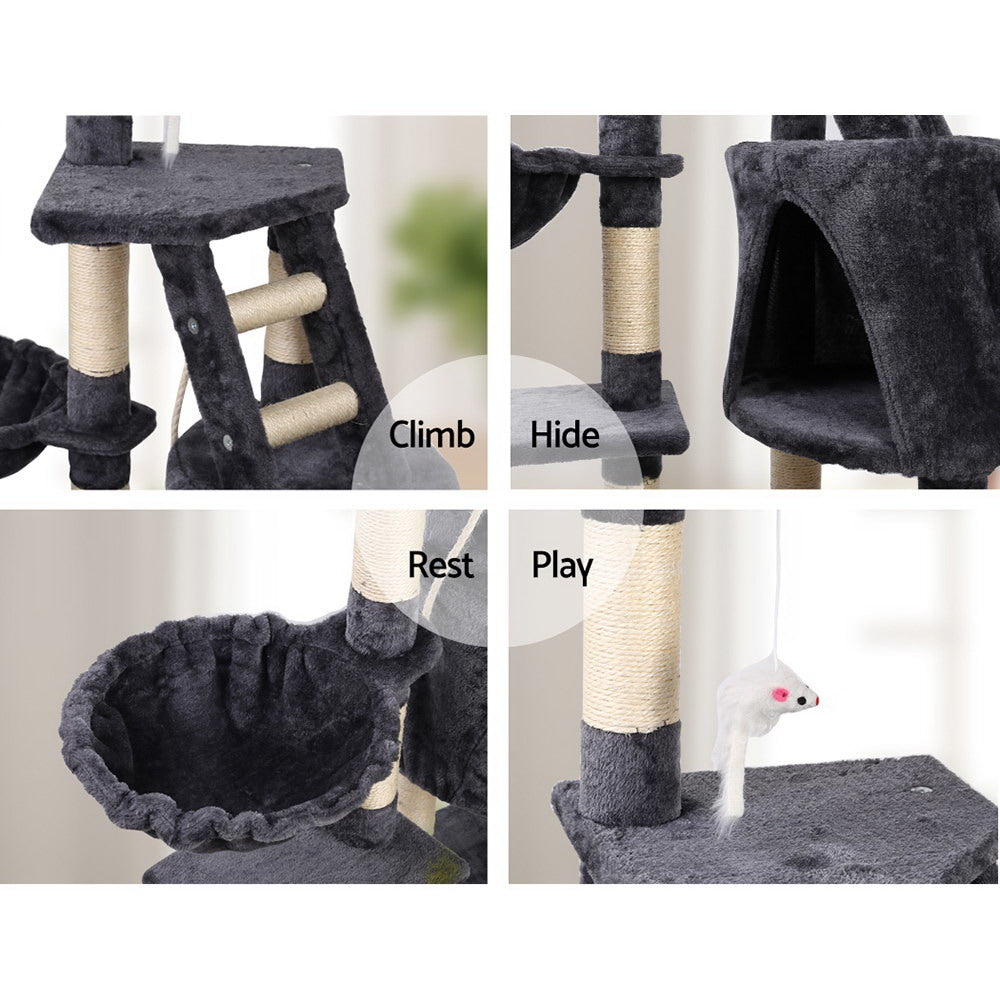 i.Pet Cat Tree 120cm Trees Scratching Post Scratcher Tower Condo House Furniture Wood Multi Level freeshipping - Awezingly