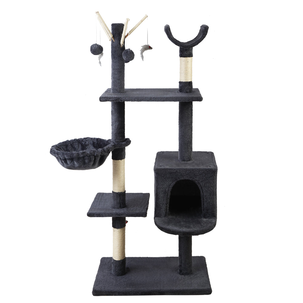 i.Pet Cat Tree 140cm Trees Scratching Post Scratcher Tower Condo House Furniture Wood freeshipping - Awezingly