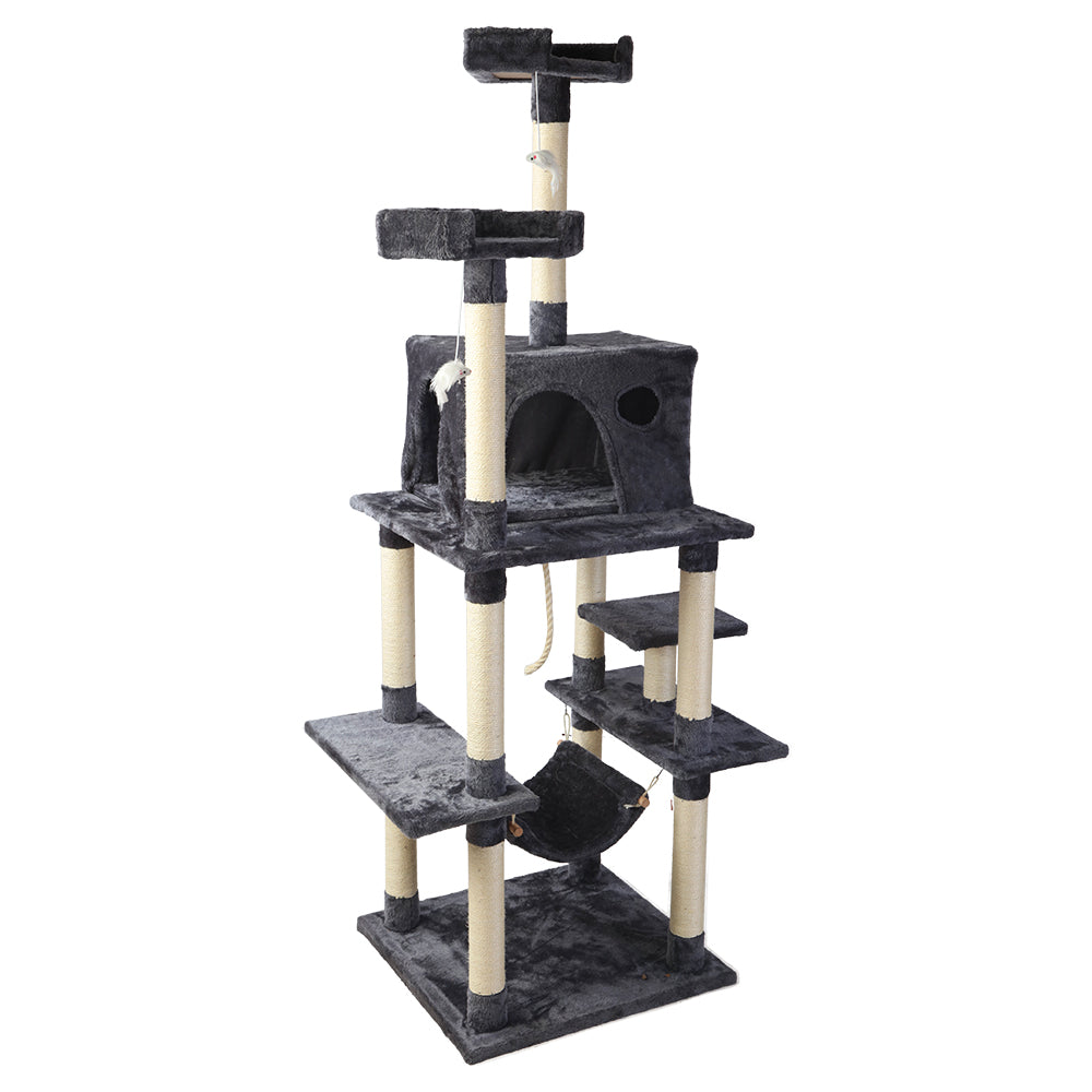 i.Pet Cat Tree 184cm Trees Scratching Post Scratcher Tower Condo House Furniture Wood freeshipping - Awezingly