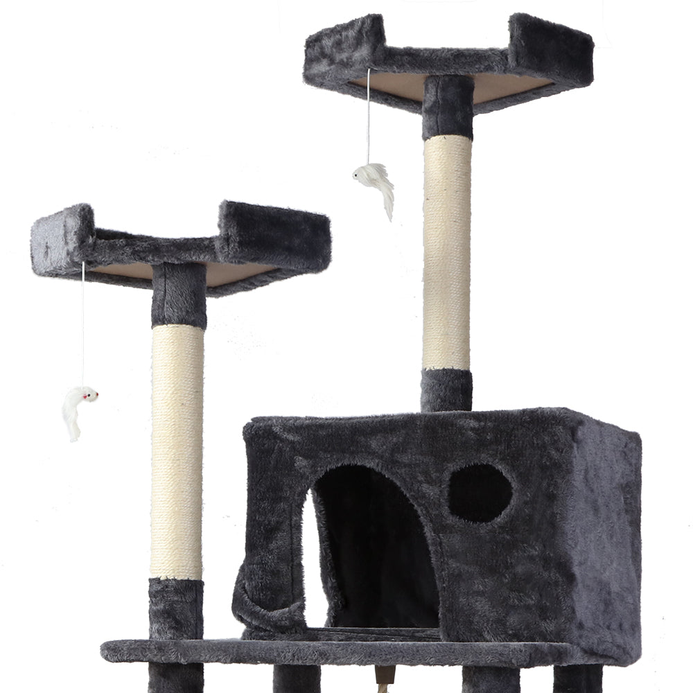 i.Pet Cat Tree 184cm Trees Scratching Post Scratcher Tower Condo House Furniture Wood freeshipping - Awezingly
