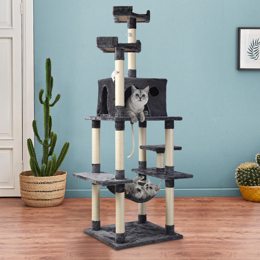 i.Pet Cat Tree 184cm Trees Scratching Post Scratcher Tower Condo House Furniture Wood freeshipping - Awezingly