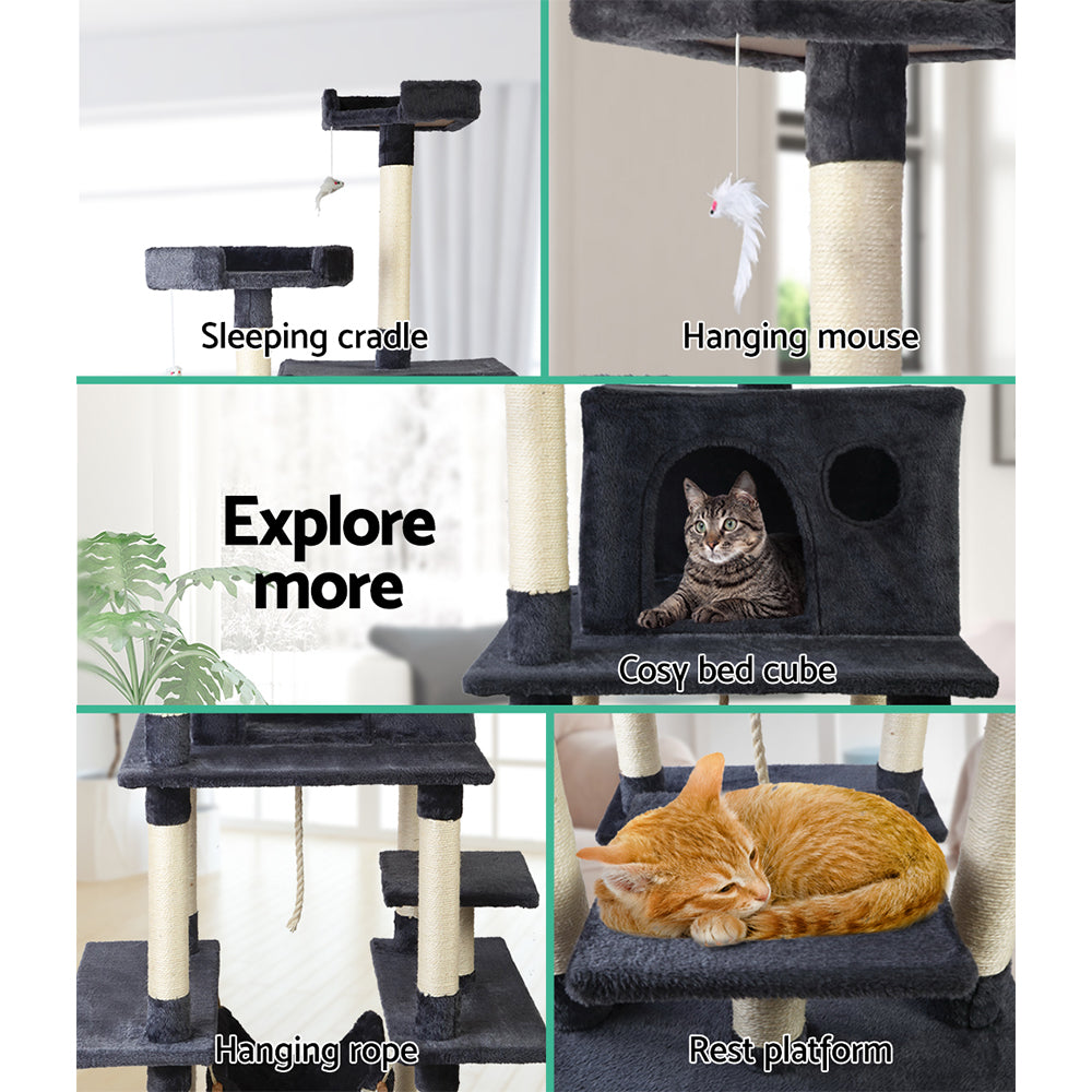 i.Pet Cat Tree 184cm Trees Scratching Post Scratcher Tower Condo House Furniture Wood freeshipping - Awezingly
