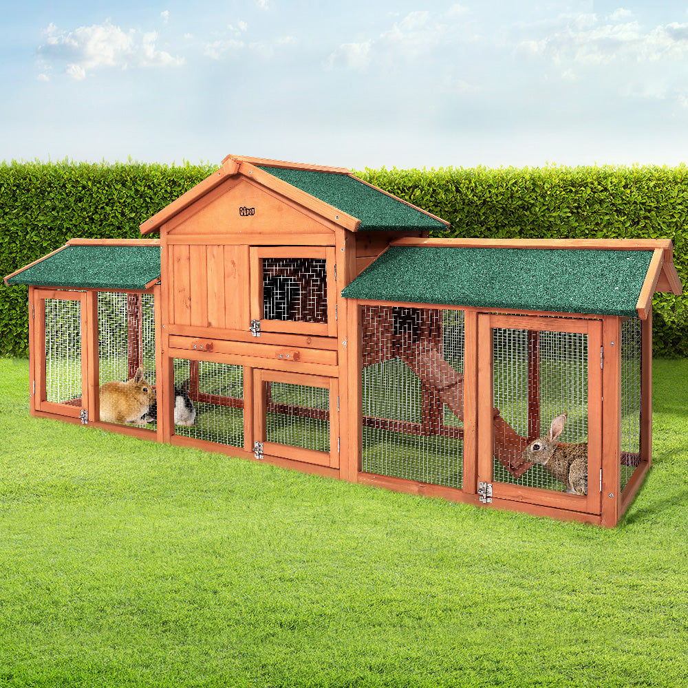 i.Pet Rabbit Hutch Hutches Large Metal Run Wooden Cage Chicken Coop freeshipping - Awezingly