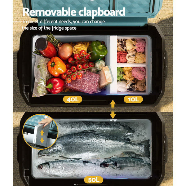 Glacio 50L Portable Fridge Freezer Fridges Cooler Camping 12V/24V/240V Caravan Glacio