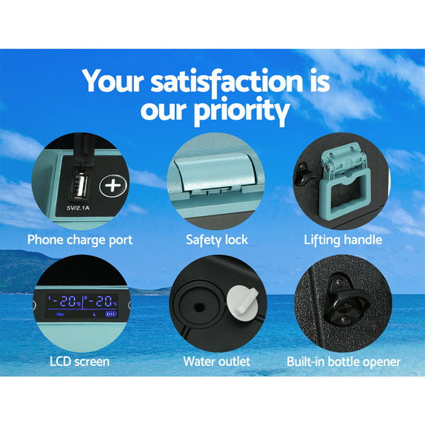 Glacio 50L Portable Fridge Freezer Fridges Cooler Camping 12V/24V/240V Caravan Glacio