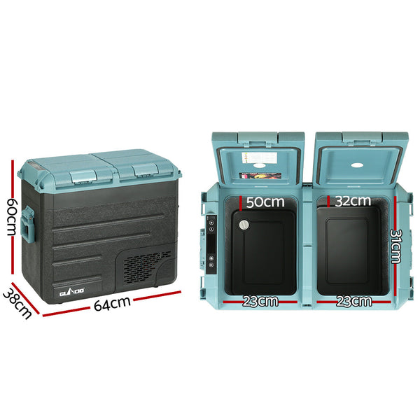 Glacio 60L Portable Fridge Freezer Fridges Cooler Camping 12V/24V/240V Caravan Glacio