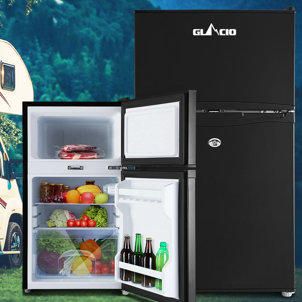 Glacio 90L Portable Fridge Bar Freezer Cooler Upright 12V/24V/240V Caravan 4WD Car Camping Black freeshipping - Awezingly
