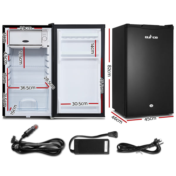 Glacio 95L Portable Fridge Bar Freezer Cooler Upright 12V/24V/240V Caravan 4WD Car Camping Black freeshipping - Awezingly