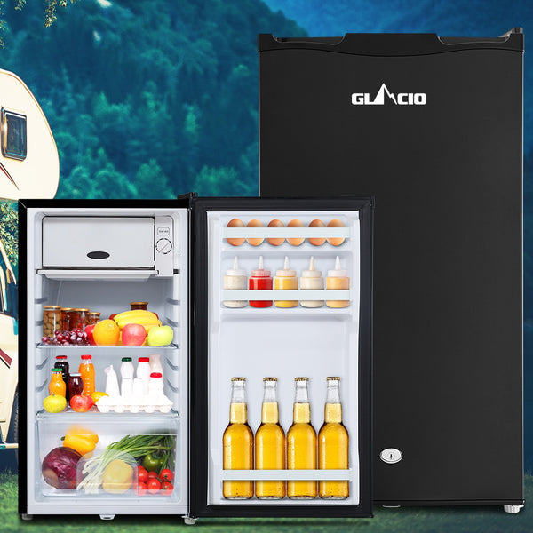 Glacio 95L Portable Fridge Bar Freezer Cooler Upright 12V/24V/240V Caravan 4WD Car Camping Black freeshipping - Awezingly