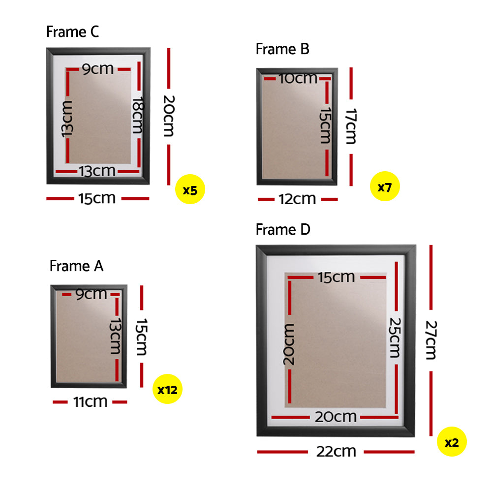 26 PCS Picture Photo Frame Wall Set Home Decor Present Gift Black freeshipping - Awezingly