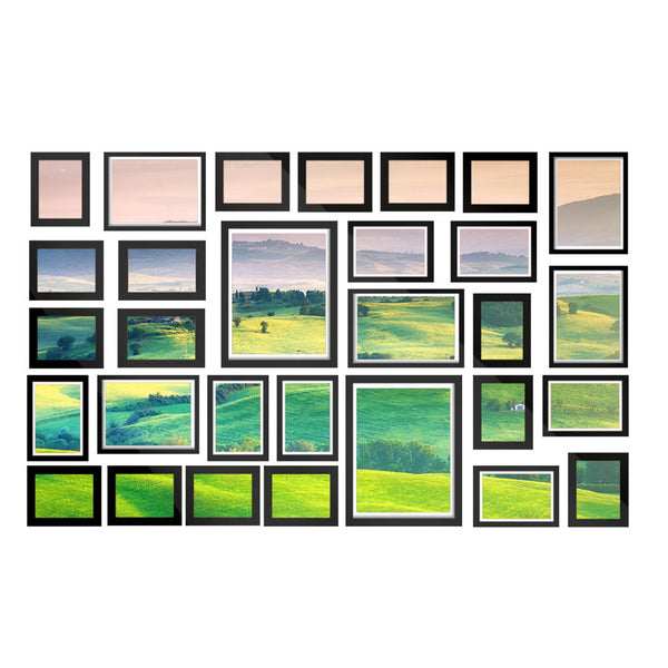 30 PCS Photo Frame Set Wall Hanging Collage Picture Frames Home Decor Gift Black freeshipping - Awezingly
