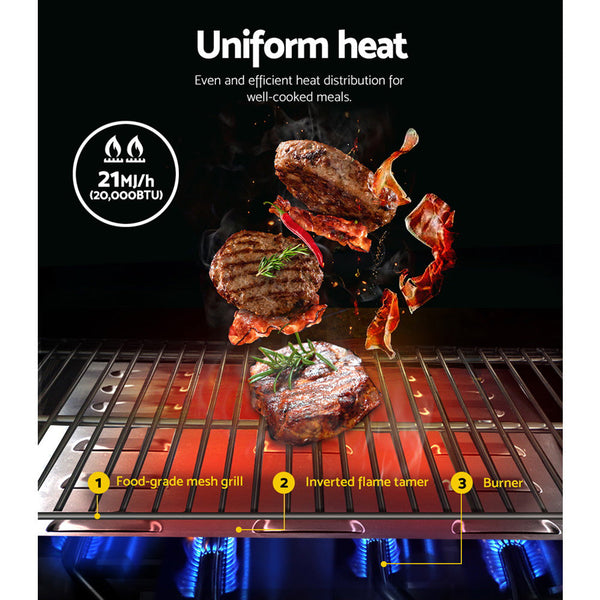 Grillz Portable Gas BBQ LPG Oven Camping Cooker Grill 2 Burners Stove Outdoor Grillz