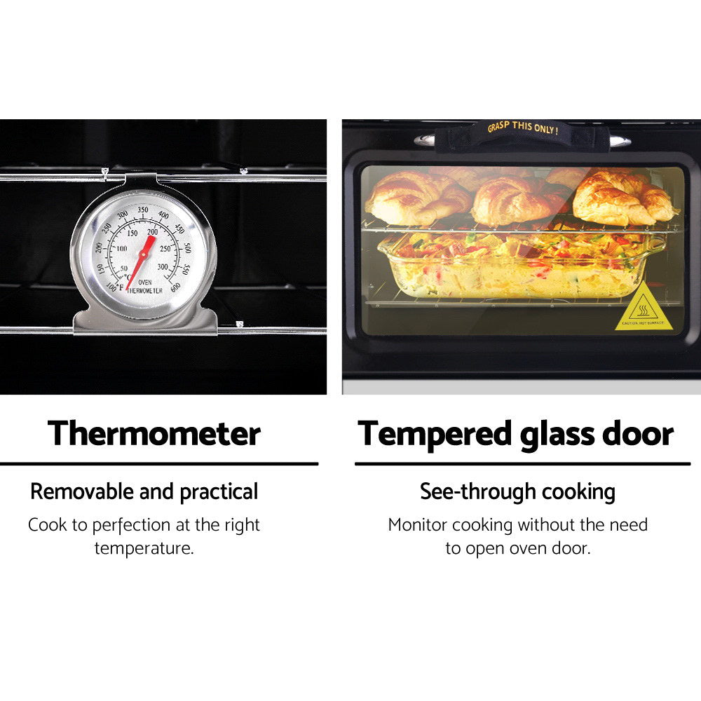 Devanti 3 Burner Portable Oven - Silver & Black Devanti