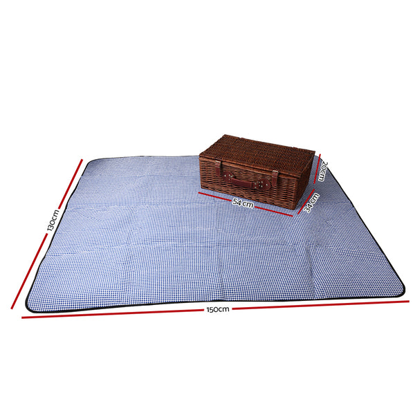 Alfresco 4 Person Picnic Basket Baskets Handle Outdoor Insulated Blanket freeshipping - Awezingly