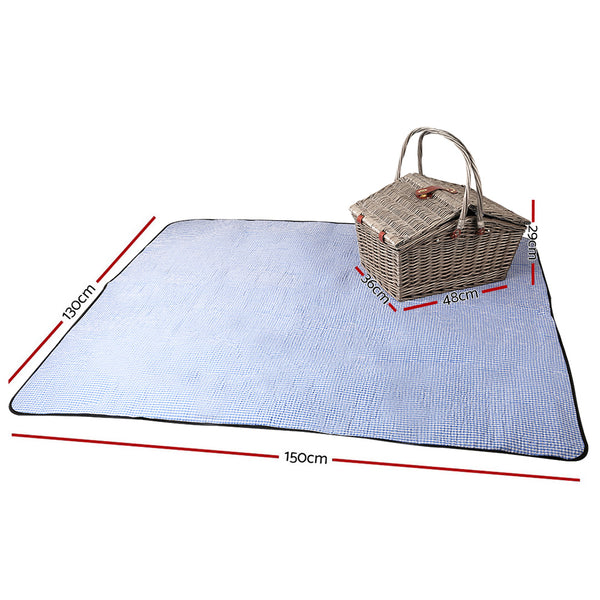 Alfresco Deluxe 4 Person Picnic Basket Baskets Outdoor Insulated Blanket freeshipping - Awezingly