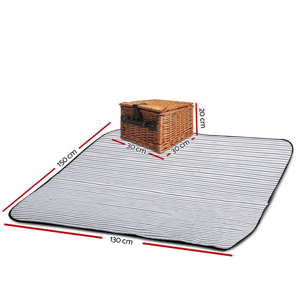 Alfresco 2 Person Picnic Basket Baskets Deluxe Outdoor Corporate Blanket Park freeshipping - Awezingly