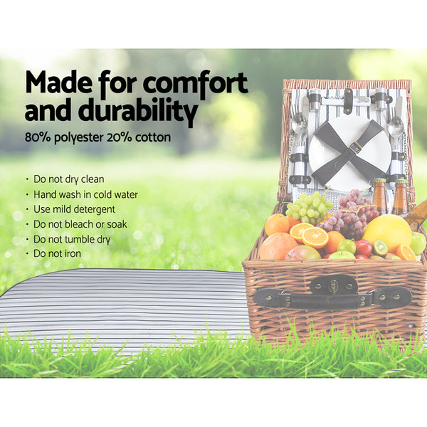Alfresco 2 Person Picnic Basket Baskets Deluxe Outdoor Corporate Blanket Park freeshipping - Awezingly