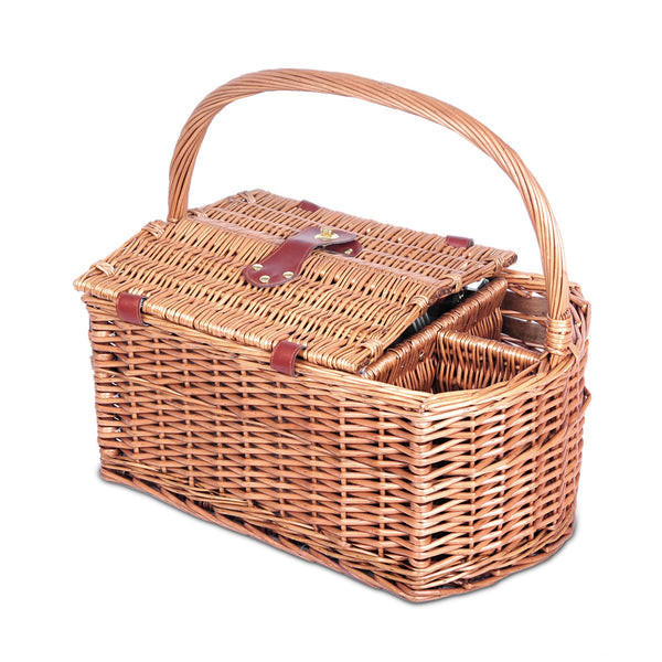 Alfresco Picnic Basket 4 Person Baskets Outdoor Insulated Blanket Deluxe freeshipping - Awezingly