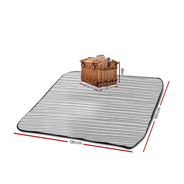 Alfresco 4 Person Picnic Basket Baskets Deluxe Outdoor Corporate Blanket Park freeshipping - Awezingly