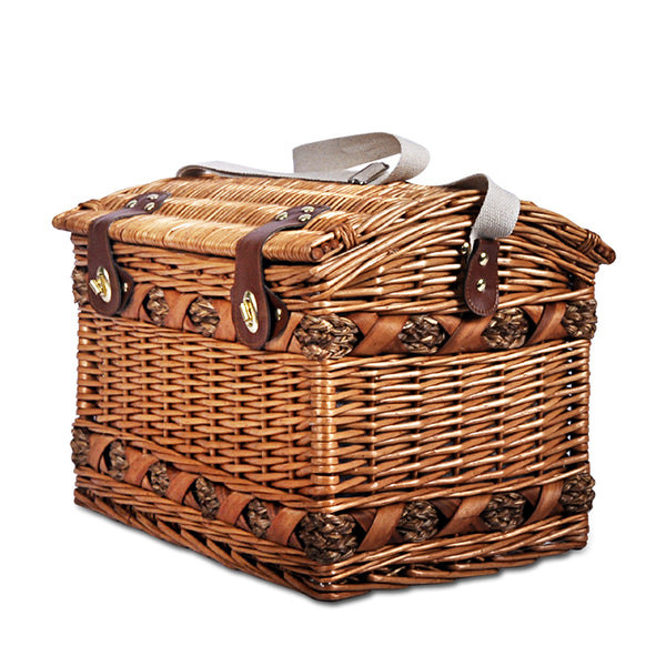 Alfresco 4 Person Picnic Basket Baskets Deluxe Outdoor Corporate Blanket Park freeshipping - Awezingly