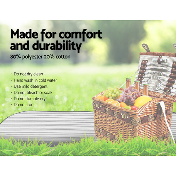 Alfresco 4 Person Picnic Basket Baskets Deluxe Outdoor Corporate Blanket Park freeshipping - Awezingly