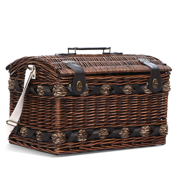 Alfresco 4 Person Wicker Picnic Basket Baskets Outdoor Insulated Gift Blanket freeshipping - Awezingly