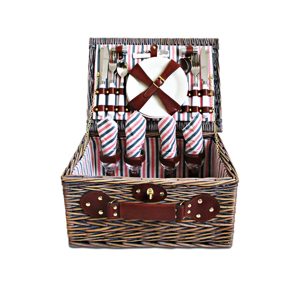 Alfresco 4 Person Picnic Basket Baskets Deluxe Outdoor Corporate Gift Blanket freeshipping - Awezingly