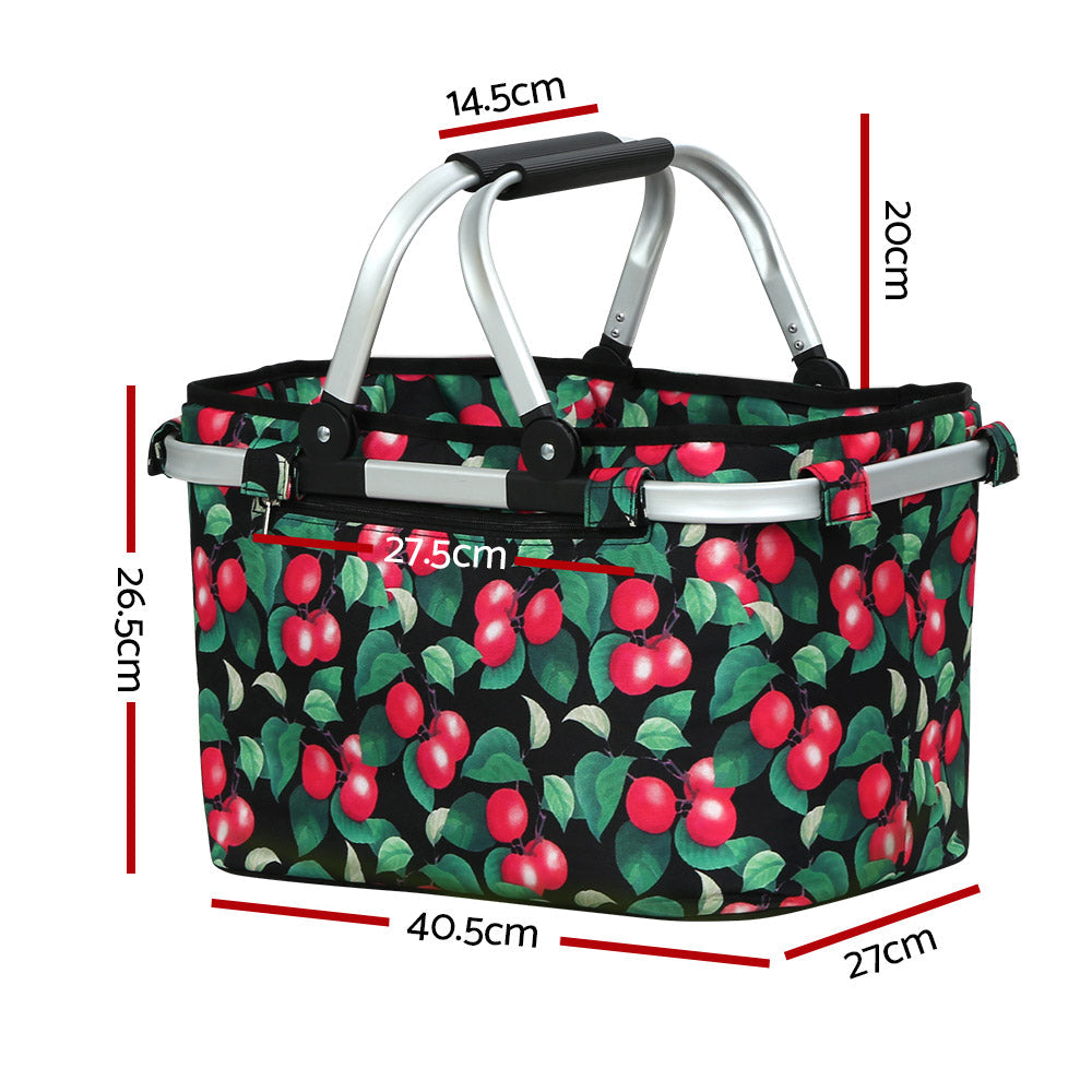 Alfresco Picnic Bag Basket Folding Large Hamper Camping Hiking Insulated Alfresco