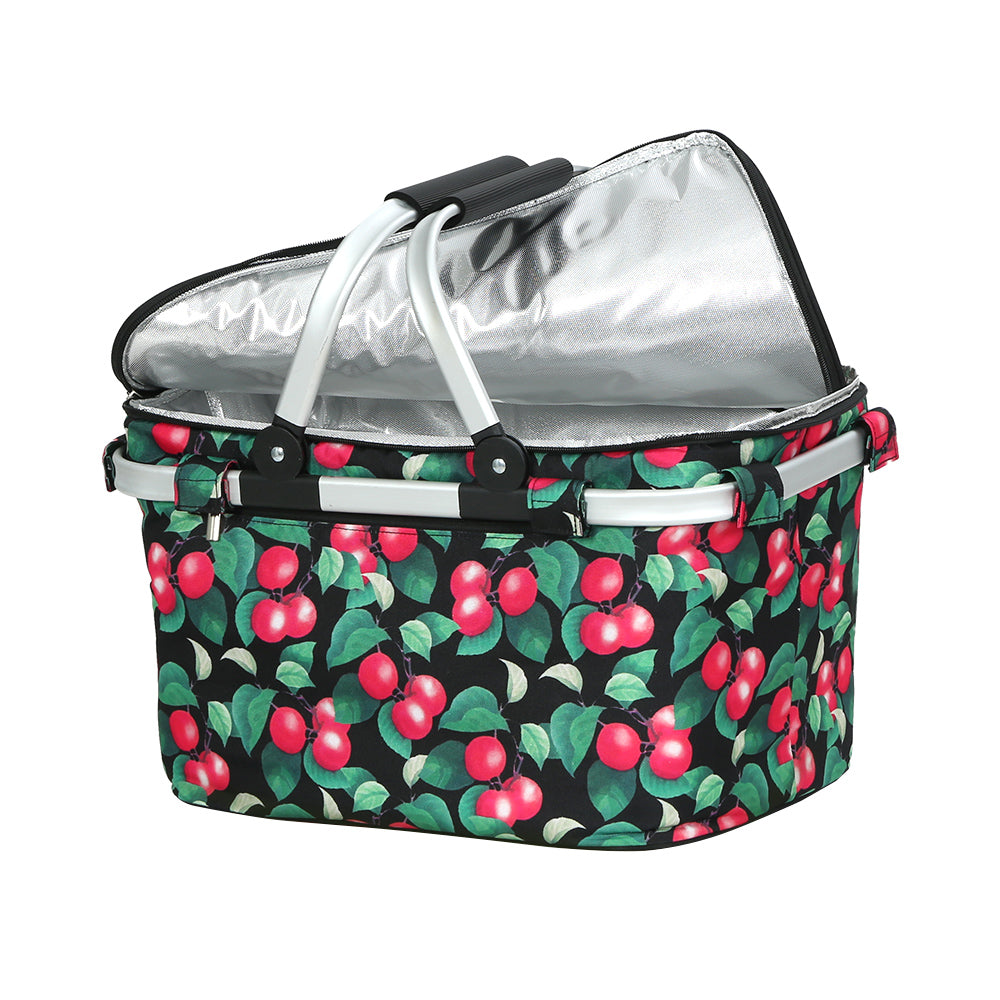 Alfresco Folding Picnic Bag Basket Cooler Hamper Camping Hiking Insulated Lunch Alfresco