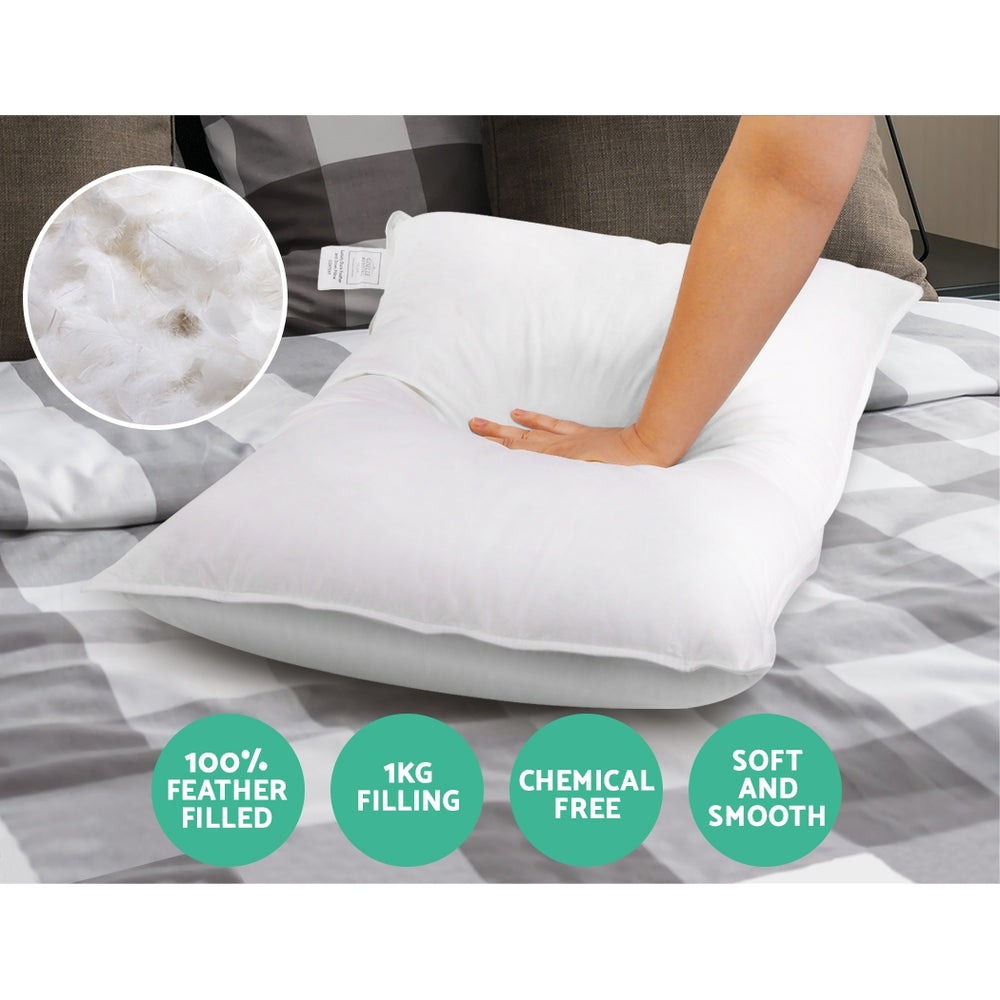 Giselle Bedding Set of 2 Duck Down Pillow - White freeshipping - Awezingly