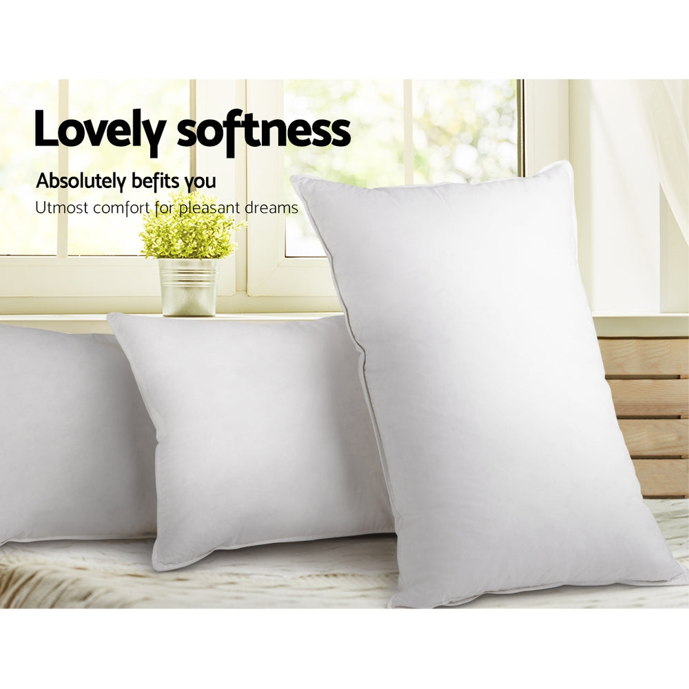 Giselle Bedding Set of 2 Goose Feather and Down Pillow - White freeshipping - Awezingly