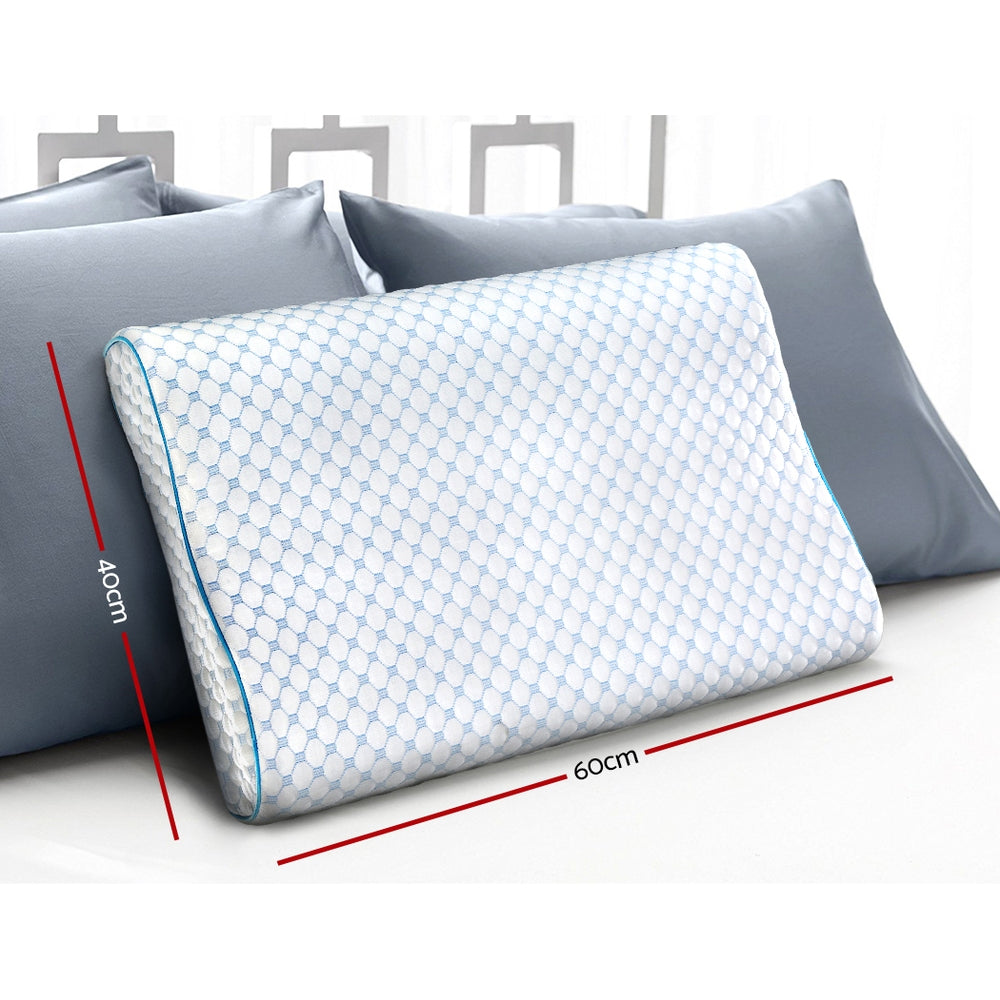 Giselle Memory Foam Pillow Ice Silk Cover Contour Pillows Cool Cervical Support freeshipping - Awezingly