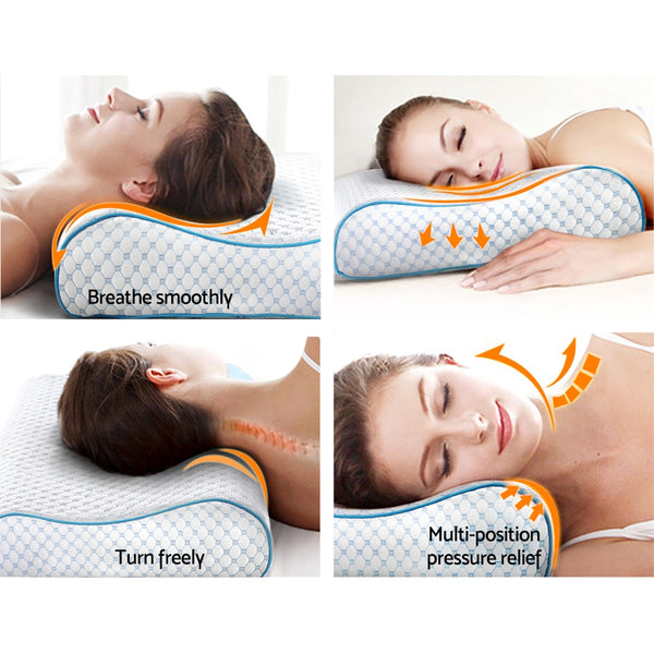 Giselle Memory Foam Pillow Ice Silk Cover Contour Pillows Cool Cervical Support freeshipping - Awezingly